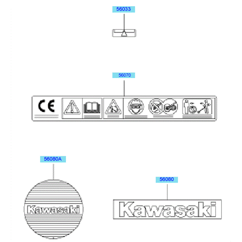 Kawasaki KEL27A (HE027A-BS50) Parts Diagram, Labels