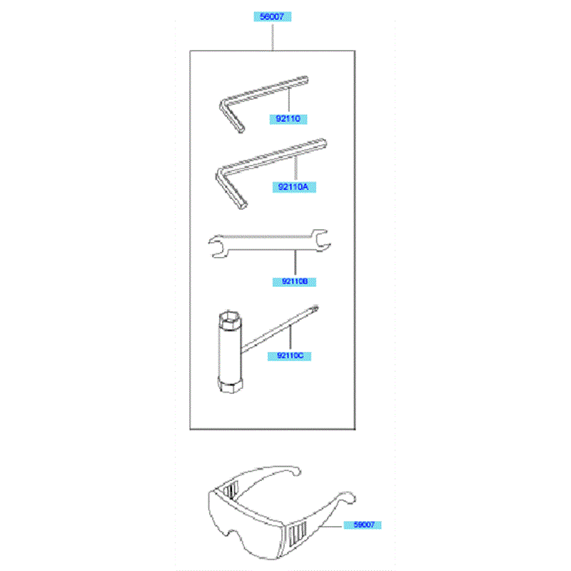 Kawasaki KBH45B (HA045D-AS50) Parts Diagram, Tools