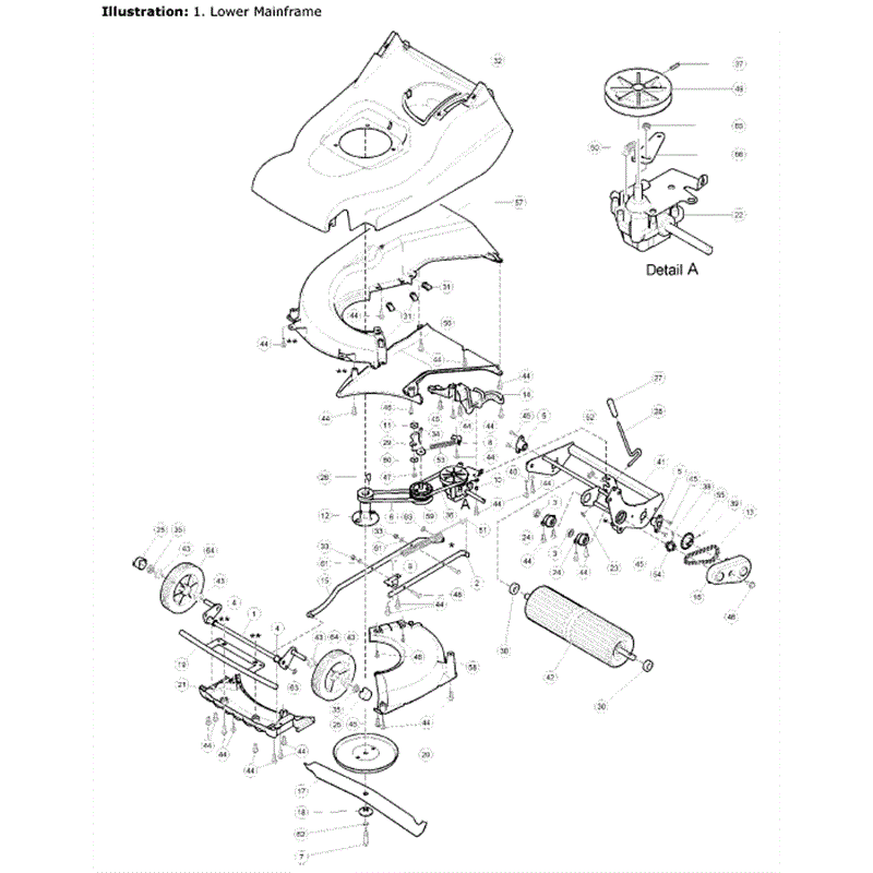 Hayter Harrier 48 (496) Pro Autodrive (496E270000001-496E270999999) Parts Diagram, Lower Mainframe