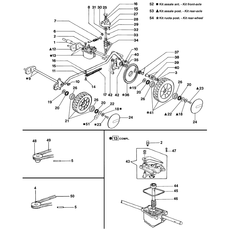 Oleo-Mac LUX 53 KT (LUX 53 KT) Parts Diagram, Axle assy