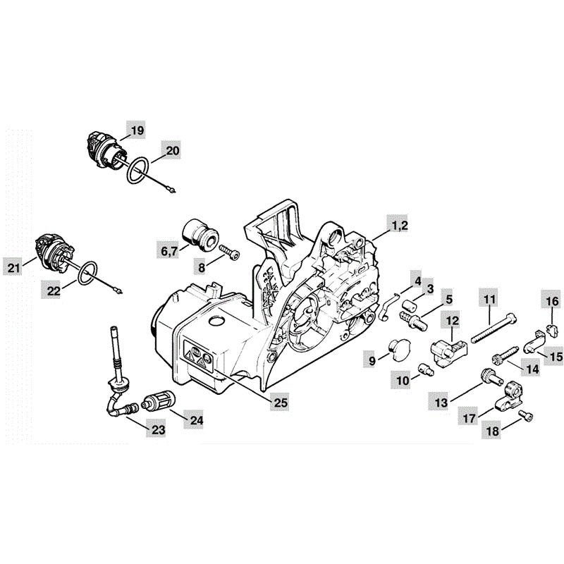 Stihl MS 230 Chainsaw (MS230C) Parts Diagram, Engine Housing