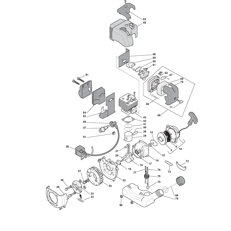 Mountfield BJ 325 D (285221003-M09 [2010]) Parts Diagram, Engine