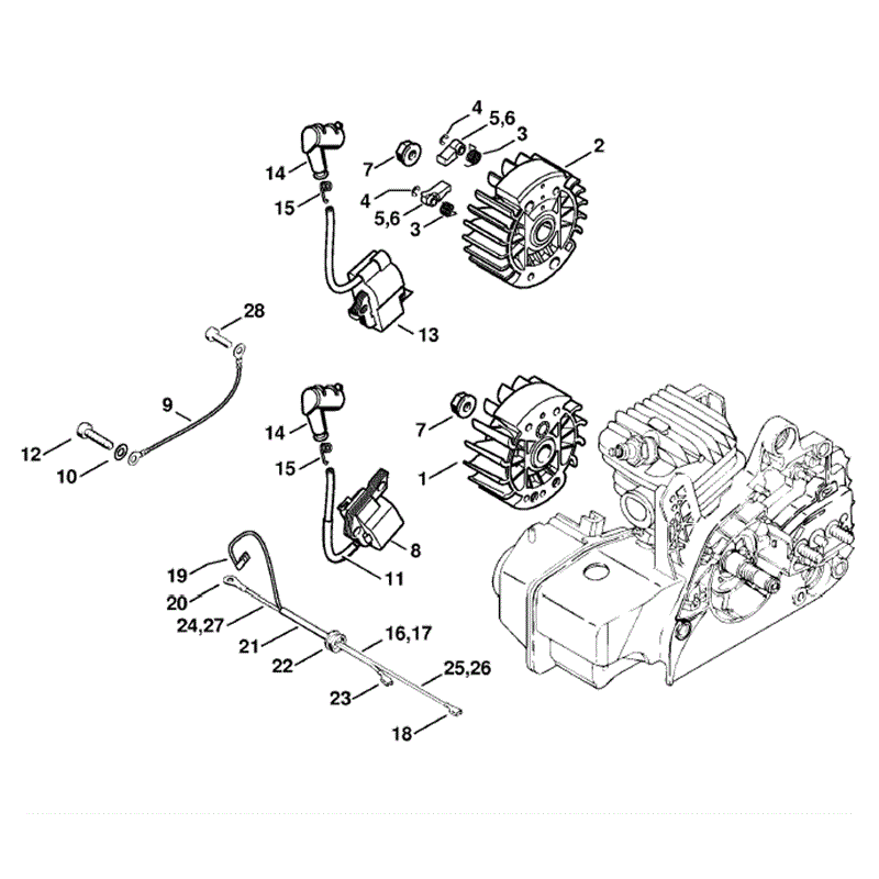 Stihl MS 210 Chainbsaw (MS210C-B) Parts Diagram, Ignition System