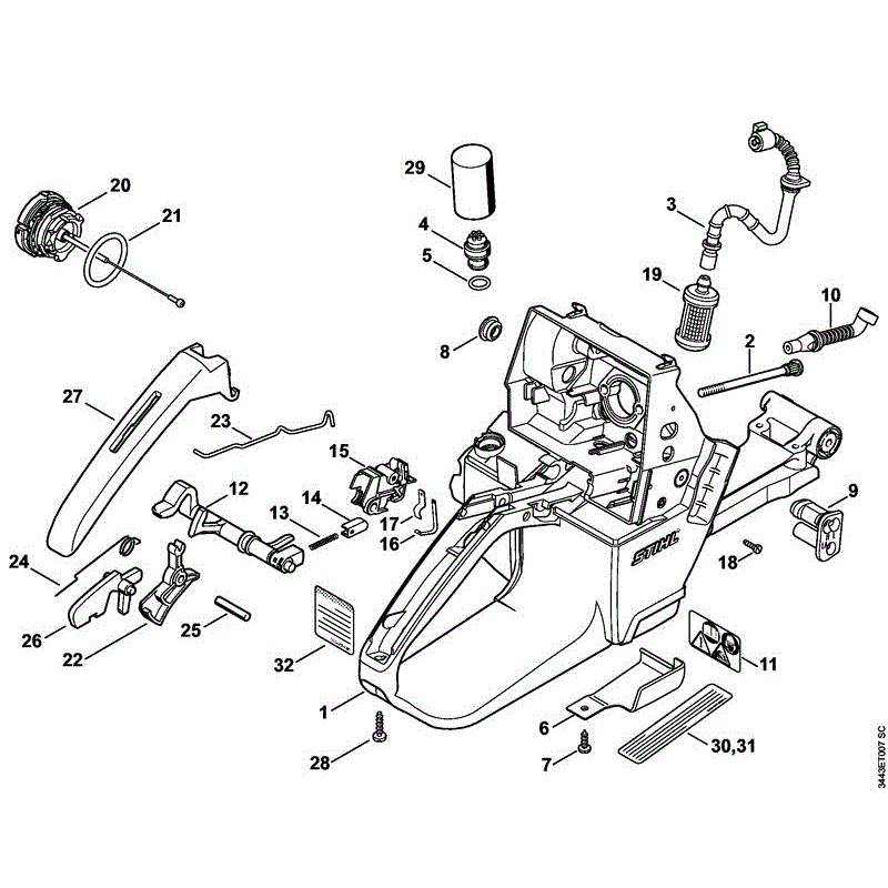 Stihl MS 461 CHAINSAW (MS 461) Parts Diagram, MS461-H TANK