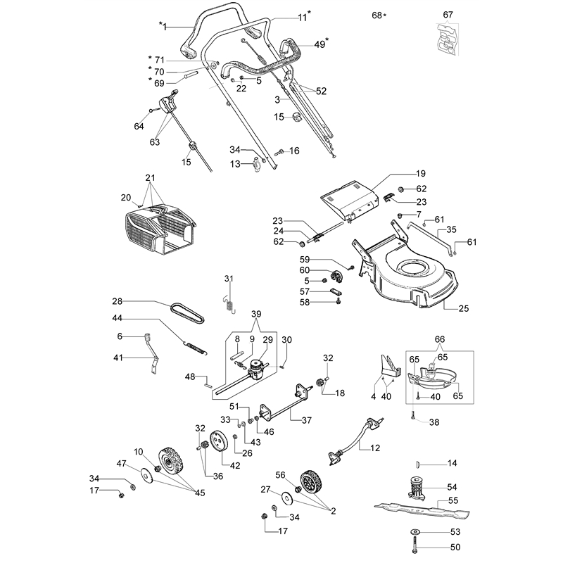 Oleo-Mac G 44 TK (K500) (G 44 TK (K500)) Parts Diagram, Illustrated parts list