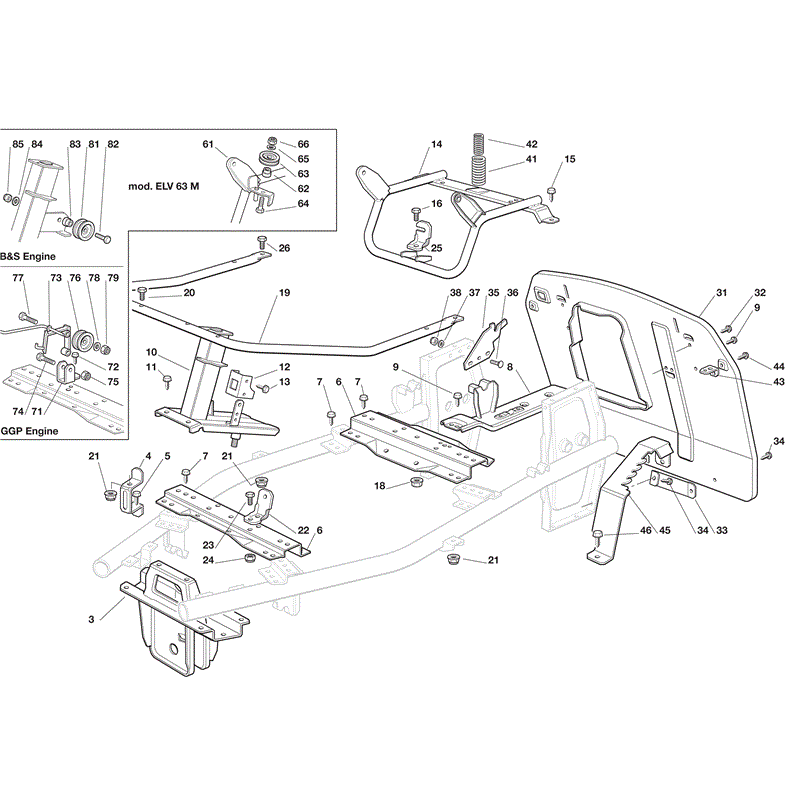 Mountfield R25V (Series 5500 OHV-196cc) (2010) Parts Diagram, Page 1