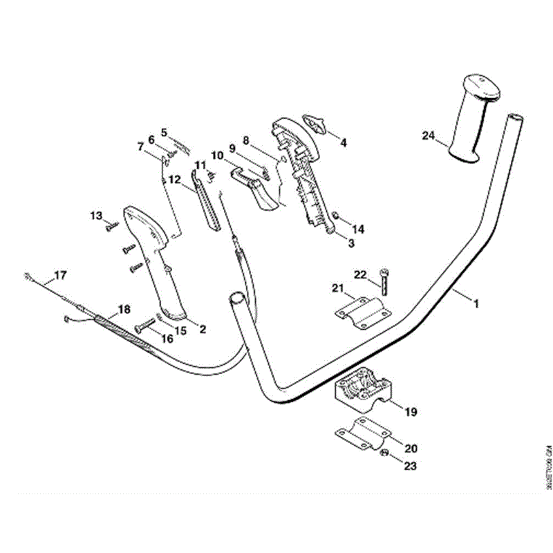 Stihl FS 85 Brushcutter (FS85) Parts Diagram, H-Two-handed handle bar