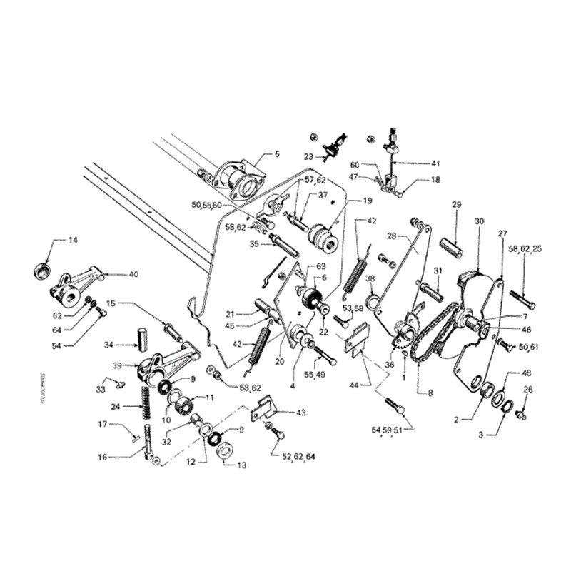 Hayter Ambassador Cylinder Lawnmower (64) Parts Diagram, Transmission Assembly