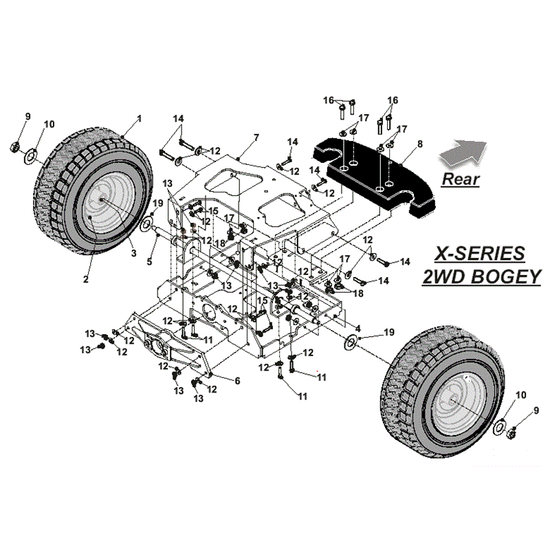 Countax X Series Rider 2010 (2010) Parts Diagram, 2WD Bogey