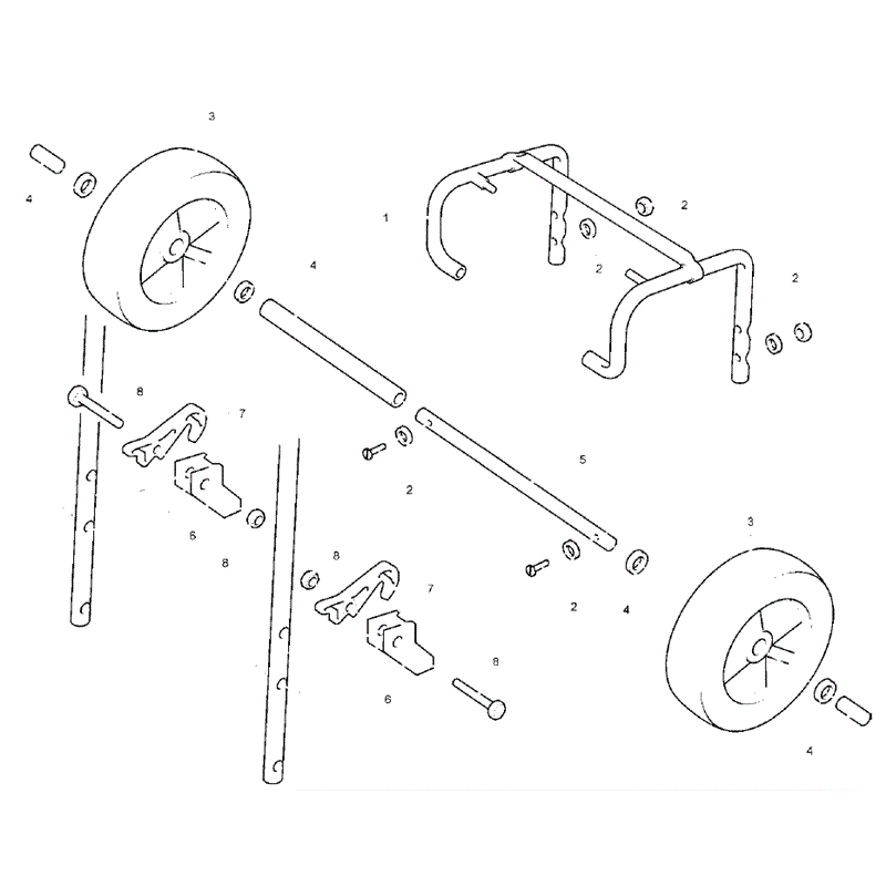 Hayter 446 Hover Lawnmower (180E280000001-180E290999999) Parts Diagram, Kit - Undercarriage - Transoport Wheel
