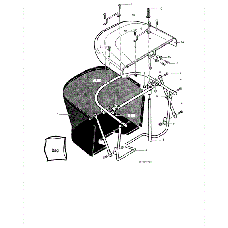 Hayter 12/40 (DC1240) Parts Diagram, Grass Catcher Assy