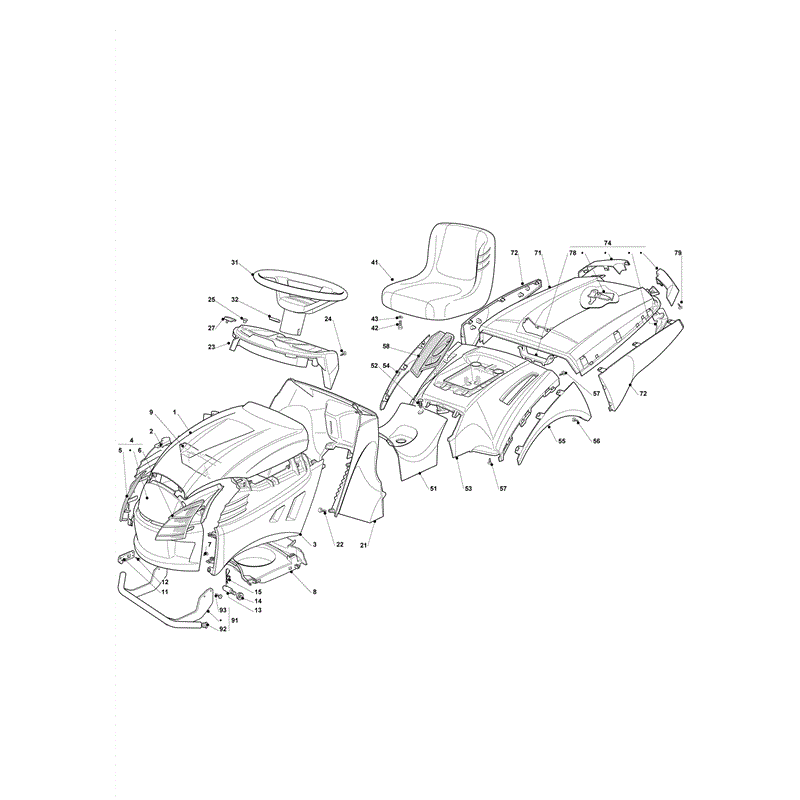 Castel / Twincut / Lawnking XHX23V4WD (2009) Parts Diagram, Body