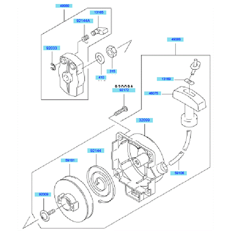 Kawasaki KBH34A (HA034F-BS50) Parts Diagram, Starter