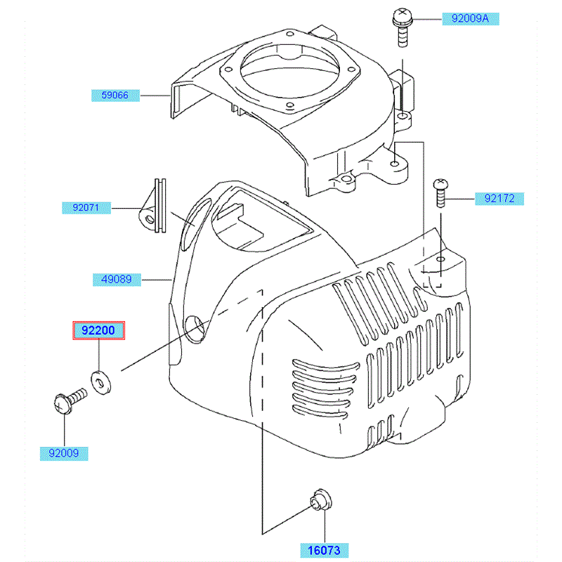 Kawasaki KHT600D (HB600D-AS50) Parts Diagram, Covers