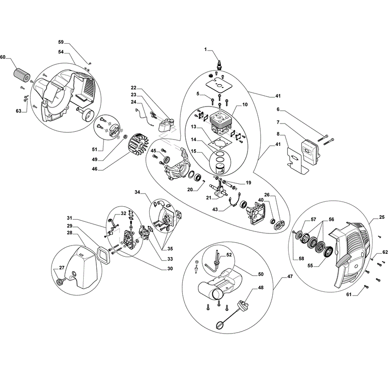 Mountfield MT 2601J Petrol Brushcutter [281010103/MO9] (2009) Parts Diagram, Page 1