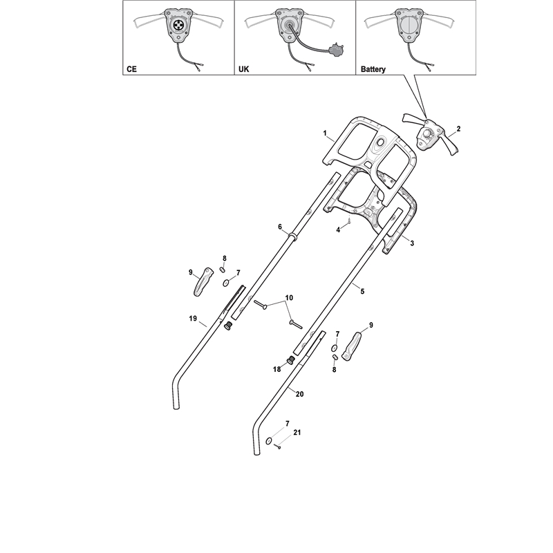 Mountfield PRINCESS 34Li  (2015) (2015) Parts Diagram, Handle, Upper Part