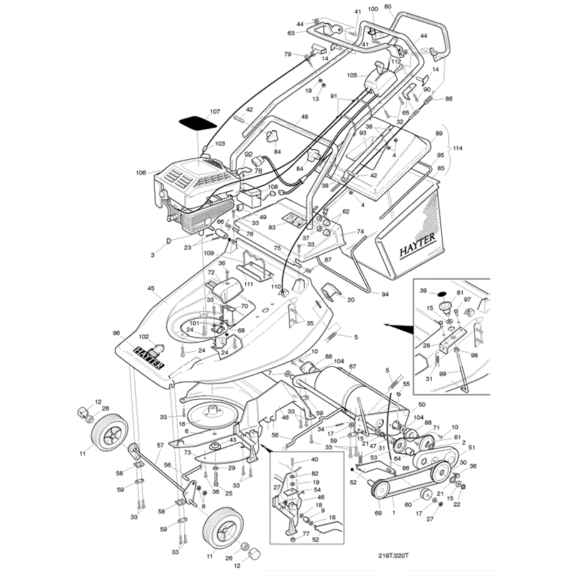 Hayter Harrier 48 (220) Lawnmower (220T012041-220T099999) Parts Diagram, Mainframe Assembly