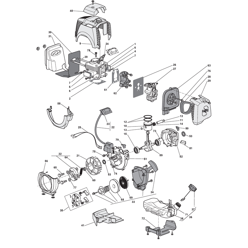Mountfield MT 2501 (281410003-M09 [2010]) Parts Diagram, Engine