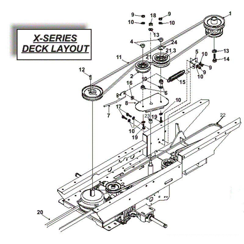 Countax X Series Rider 2010 (2010) Parts Diagram, Deck Layout