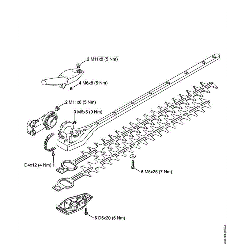 Stihl HL 92 C-E Petrol Hedgetrimmer (long reach) (HL 92 C-E) Parts Diagram, N TIGHTENING TORQUES