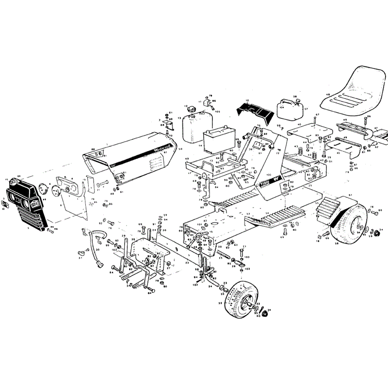 1990 S-T- D & CLIPPER SERIES WESTWOOD TRACTORS (1990) Parts Diagram, Tractor chassis & upper body panels