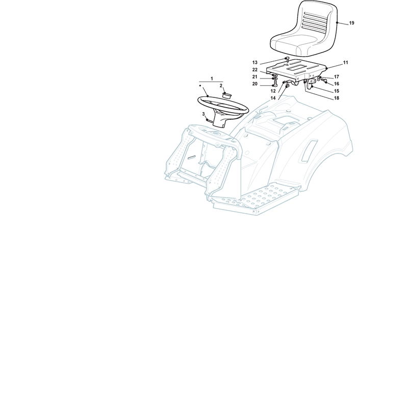 Mountfield 1435H Lawn Tractor (299964333-M08 [2008]) Parts Diagram, Seat & Steering Wheel