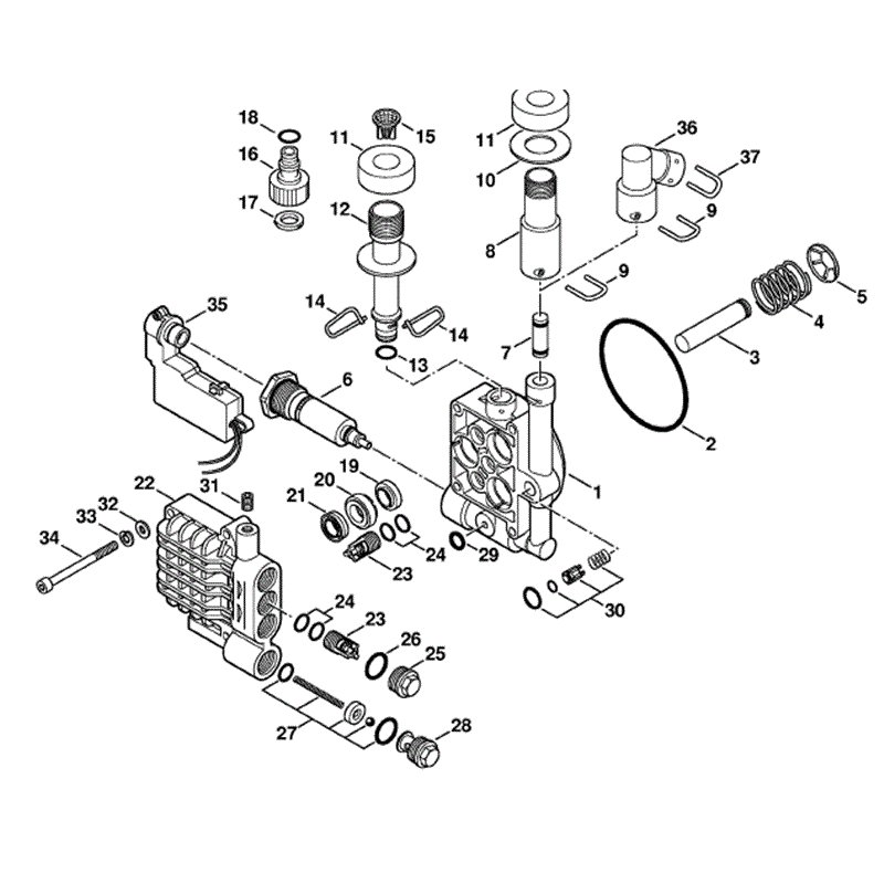 Stihl RE 128 PLUS Pressure Washer (RE 128 PLUS) Parts Diagram, Pump housing