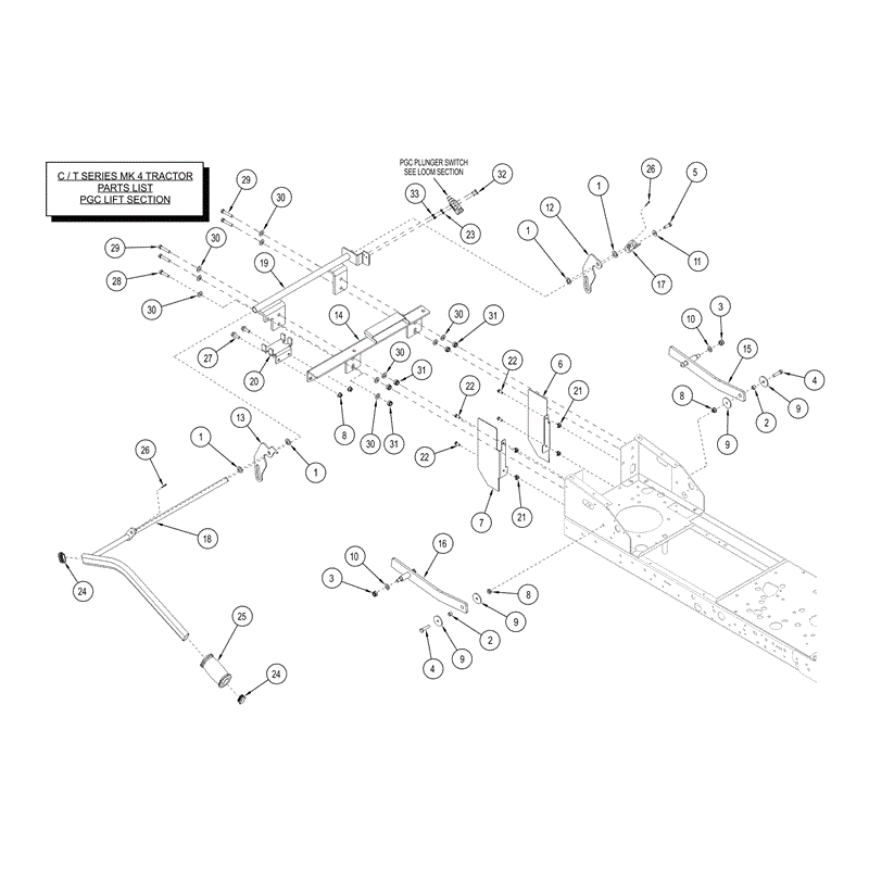 Countax C Series Kawasaki Lawn Tractor  2013 - 2015 (2013 - 2015) Parts Diagram, PGC LIFT ASSY