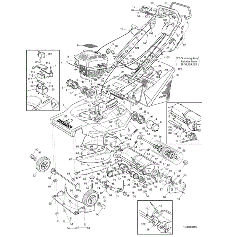 Hayter Harrier 48 (486) Lawnmower (486S) Parts Diagram, PSEI719 Parts Assembly
