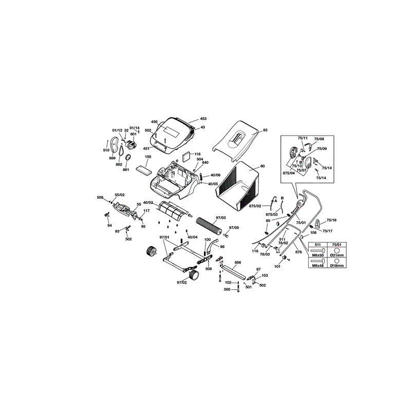 Qualcast Elan 32 (F016300042) Parts Diagram, Page 1