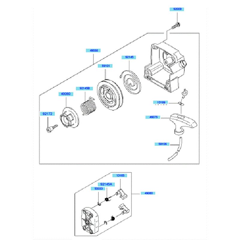 Kawasaki KBL45A (HA045A-BS50) Parts Diagram, Starter