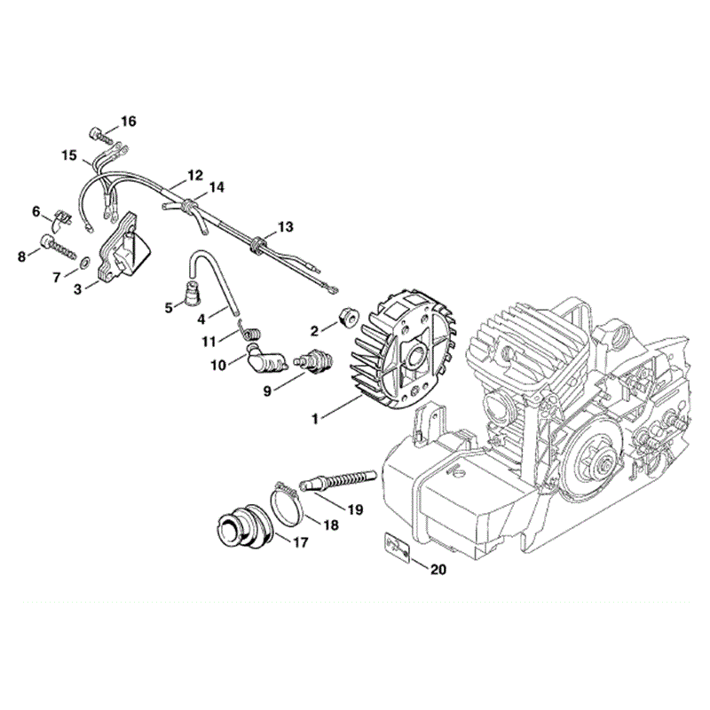 Stihl MS 290 Chainsaw (MS290) Parts Diagram, Ignition system