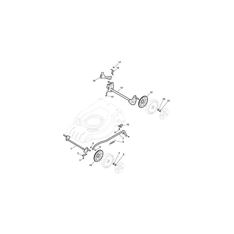 Mountfield HP46 Petrol Rotary Mower (295491048-M19 [2019]) Parts Diagram, Height Adjusting