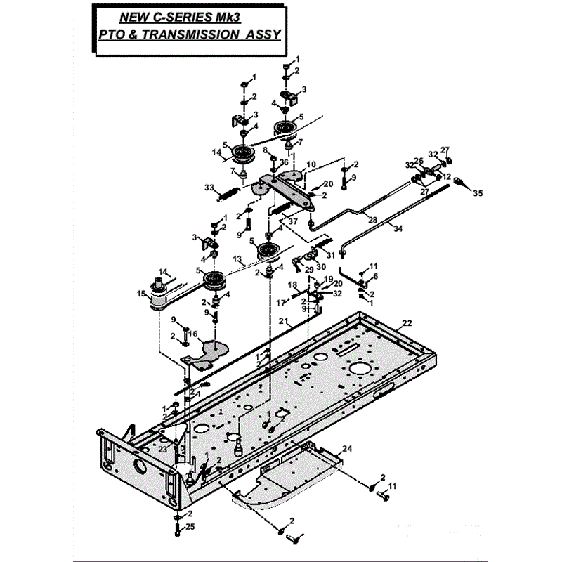 Countax C Series Honda Lawn Tractor 2009 (2009) Parts Diagram, MK3 PTO & Transmission Assembly