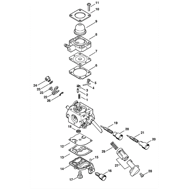 Stihl FS 40 Brushcutter (FS40) Parts Diagram, Carburetor C1M-S146 California