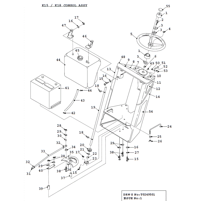 Countax K Series Lawn Tractor 1995 (1995) Parts Diagram, K15 Consol