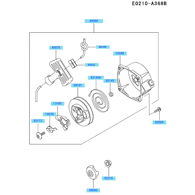 Kawasaki KRB750B (HG750A-AS50) Parts Diagram, Starter
