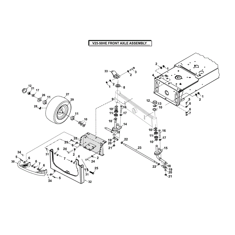Westwood V25-50HE 2011 Tractor (2011) Parts Diagram, Front Axle Assy