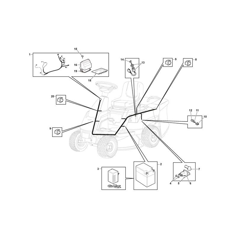 Mountfield MTF 66MQ Ride-on (2T0050483-CAS [2021-2023]) Parts Diagram, Electrical Parts