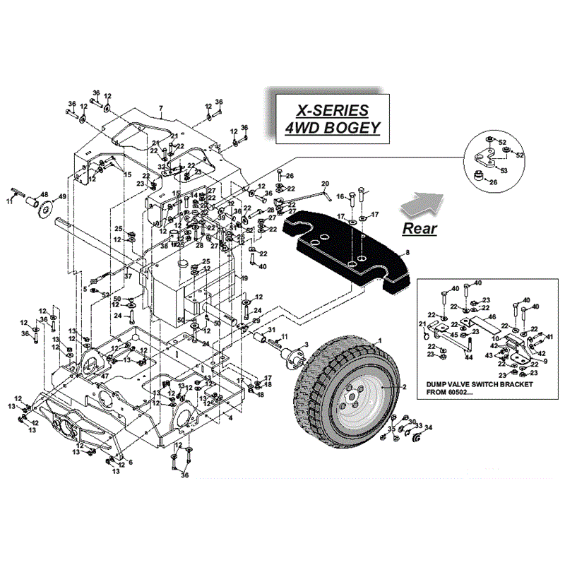 Countax X Series Rider 2011 (2011) Parts Diagram, 4WD Bogey