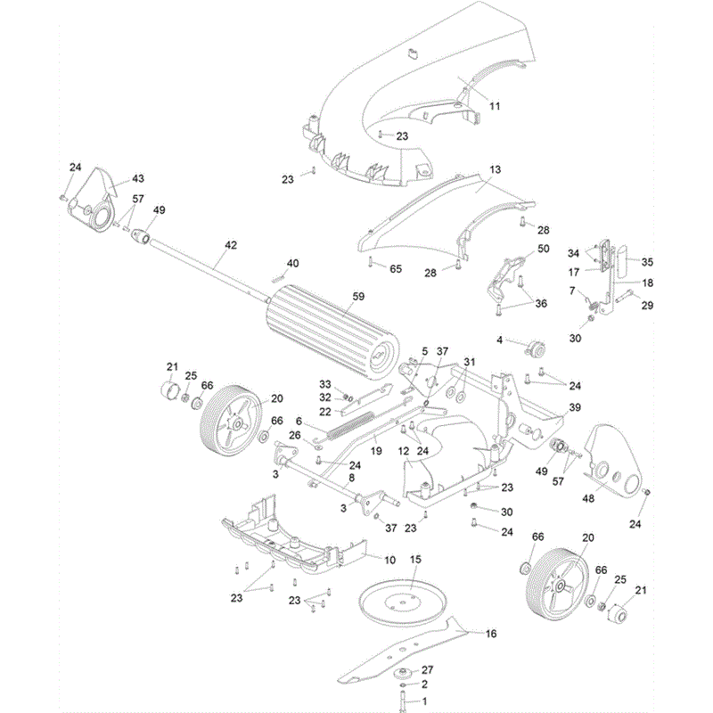 Hayter Spirit 41 Push Rear Roller Lawnmower (617) (617J314000001 - 617J314999999) Parts Diagram, Lower Assembly