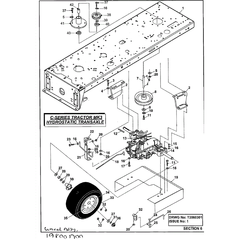 Countax C Series Lawn Tractor 2001 - 2003 (2001 - 2003) Parts Diagram, Transaxle Assembly