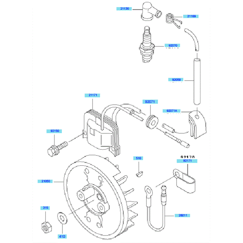 Kawasaki KBH43A (HA043F-BS50) Parts Diagram, Electric Equipment