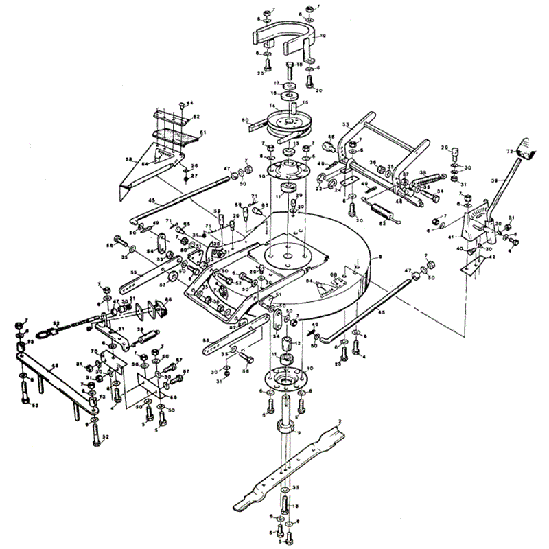 1988 S-T & D SERIES WESTWOOD TRACTORS (1998) Parts Diagram, 30" Side discharge cutter deck