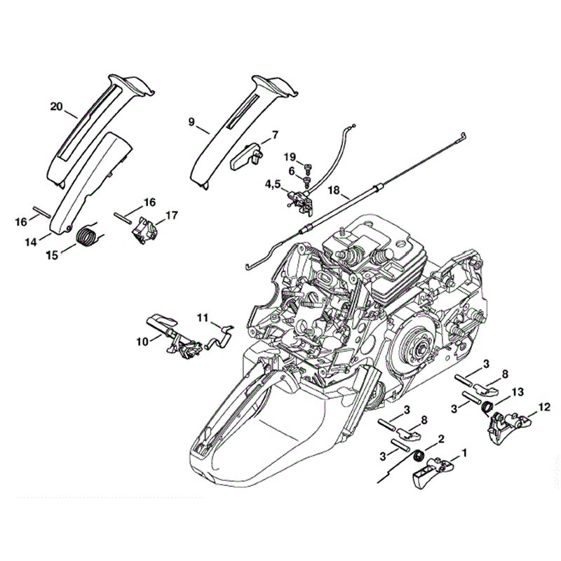 Stihl MS 441 Chainsaw (MS441 C-MZ) Parts Diagram, Throttle Control