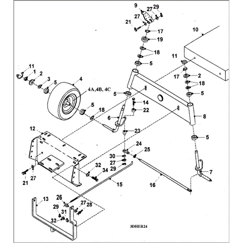 Hayter 18/42 (ST42) (H1842) Parts Diagram, Front Axel Assy