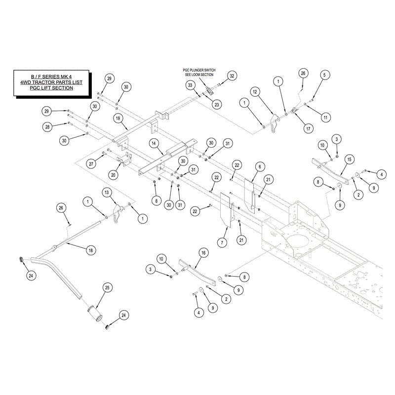 Countax B Series Lawn Tractors  (2014) Parts Diagram, PGC Lift