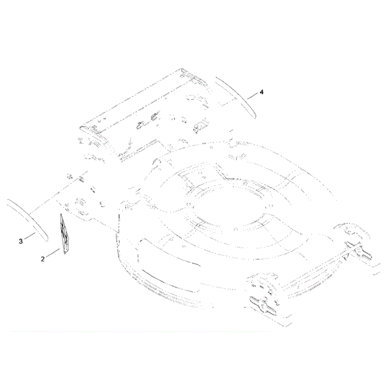 Hayter R53 Recycling Lawnmower (448E290000001 - 448E290999999) Parts Diagram, Deck Baffle Assembly