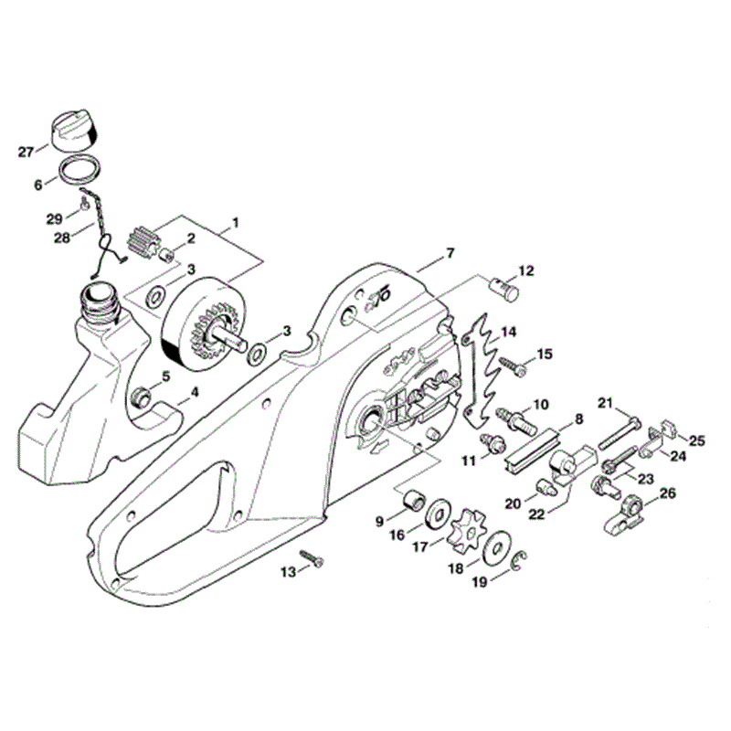 Stihl MSE 200 C Electric Chainsaw (MSE 200 C) Parts Diagram, Handle housing