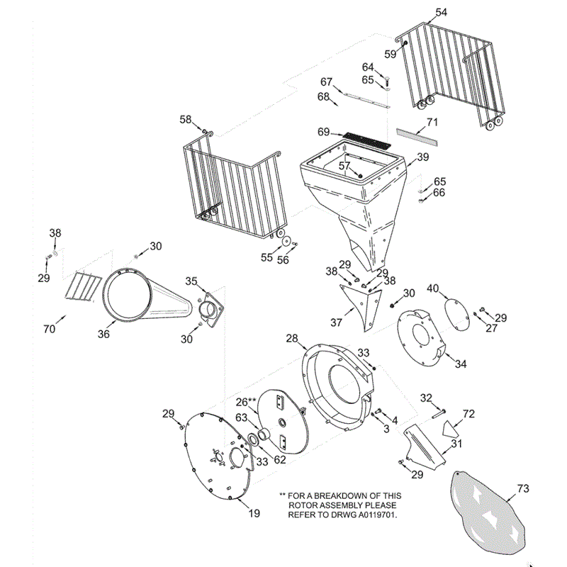 Westwood Chipper Shredder MK1 (MK1) Parts Diagram, Hopper Assy